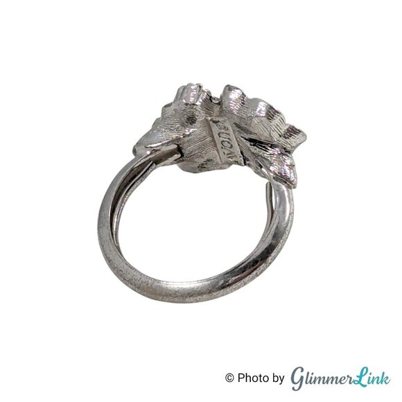 Vintage Avon 1974 “Rosegay” Silver Tone Floral Ring – Pink Stones & Faux Pearls - Picture 6 of 8